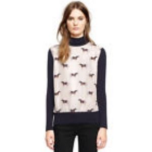 Tory Burch Equestrian Horse Turtleneck NavySweater
